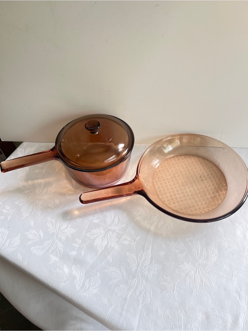 Set of Corning Visionware Visions Saucepan & Skillet made in France